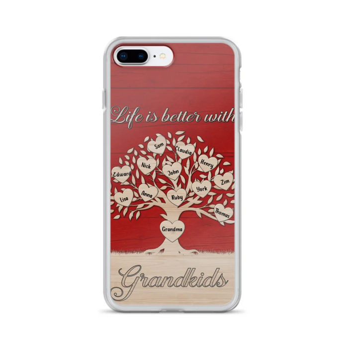 Custom Personalized Grandma iPhone/Samsung Phone Case - Up to 12 Kid's Name - Mother's Day Gift Idea For Grandma - Life Is Better With Grandkids