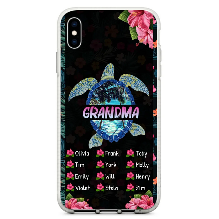 Custom Personalized Turtle Grandma iPhone/ Samsung Phone Case - Up to 12 Kid's Name - Mother's Day Gift Idea For Grandma