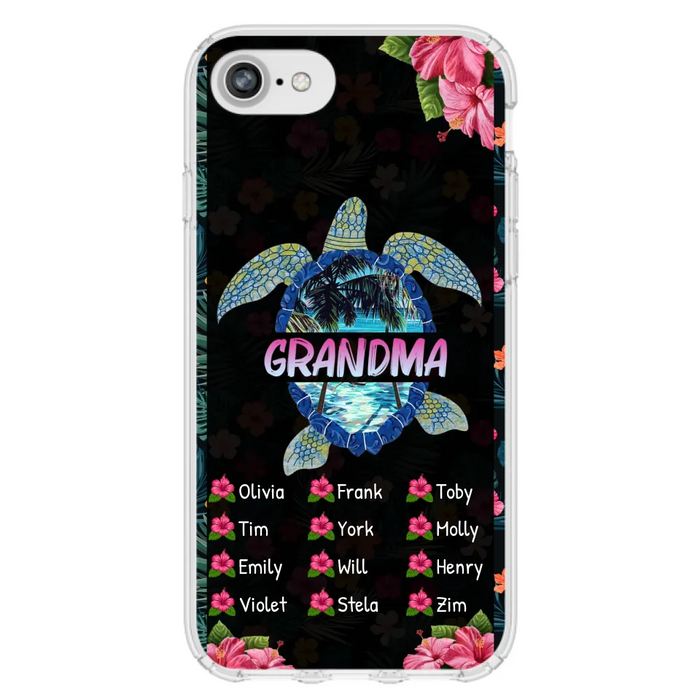 Custom Personalized Turtle Grandma iPhone/ Samsung Phone Case - Up to 12 Kid's Name - Mother's Day Gift Idea For Grandma