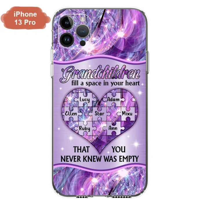 Custom Personalized Grandchildren Phone Case - Upto 7 Kids - Mother's Day Gift Idea For Grandma - Grandchildren Fill A Space In Your Heart That You Never Knew Was Empty - Case For iPhone And Samsung