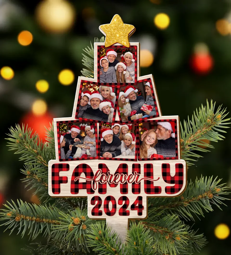 Personalized Family Photo Tree Topper - Christmas Gift Idea for Family - Family Forever