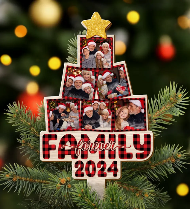 Custom Personalized Family Photo Tree Topper - Christmas Gift Idea for Family - Family Forever