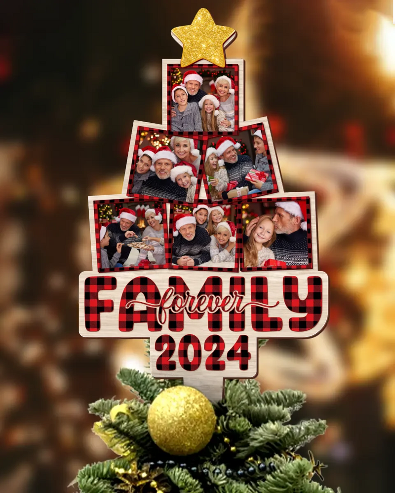 Personalized Family Photo Tree Topper - Christmas Gift Idea for Family - Family Forever