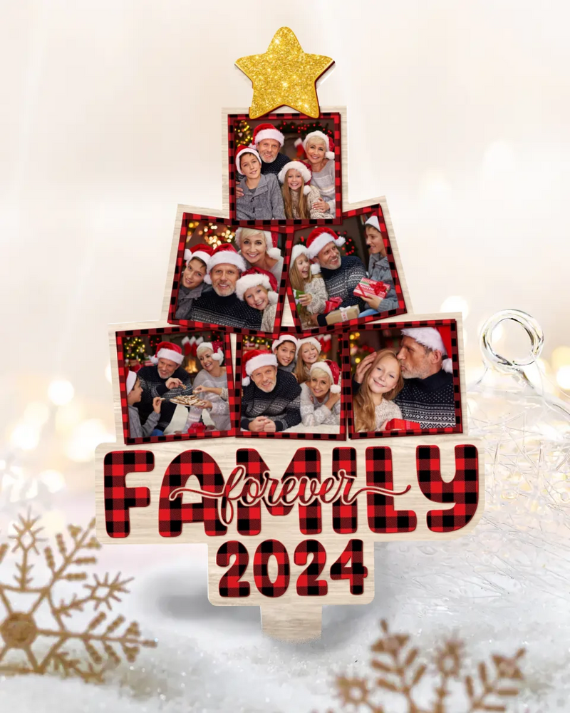 Personalized Family Photo Tree Topper - Christmas Gift Idea for Family - Family Forever