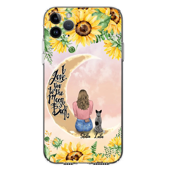 Custom Phone Case For Dog Lovers - Best Gift With Personalized Dogs - I Love You To The Moon and Back