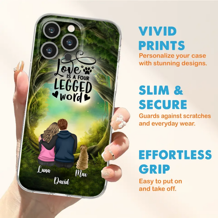 Custom Personalized Couple And Dogs Phone Case - Couple With Upto 5 Dogs - Gift Idea For Couple/Dog Lover - Case For iPhone And Samsung