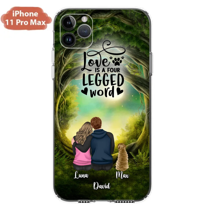 Custom Personalized Couple And Dogs Phone Case - Couple With Upto 5 Dogs - Gift Idea For Couple/Dog Lover - Case For iPhone And Samsung