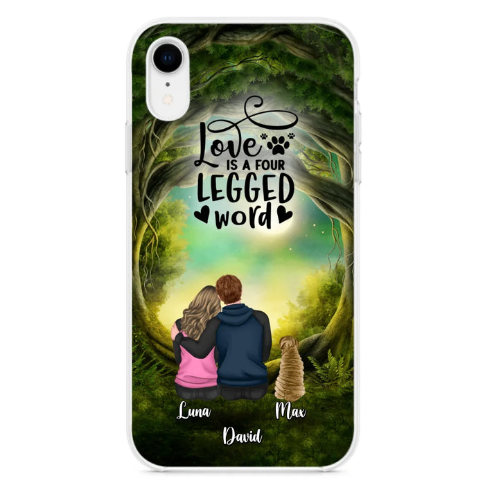 Custom Personalized Couple And Dogs Phone Case - Couple With Upto 5 Dogs - Gift Idea For Couple/Dog Lover - Case For iPhone And Samsung