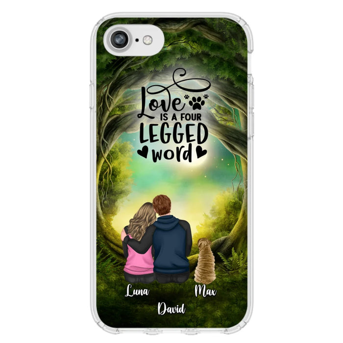 Custom Personalized Couple And Dogs Phone Case - Couple With Upto 5 Dogs - Gift Idea For Couple/Dog Lover - Case For iPhone And Samsung