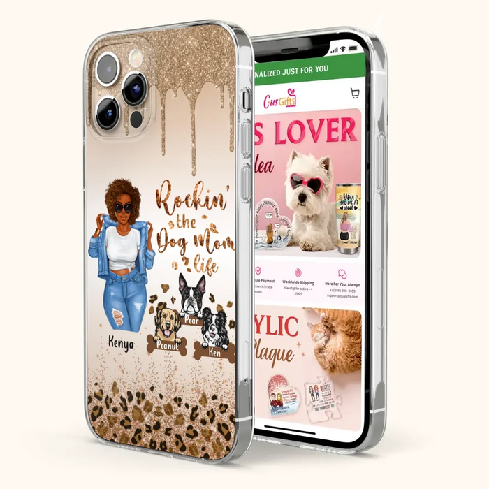 Custom Personalized Dog Mom Phone Case - Up to 3 Dogs - Rockin' The Dog mom Life