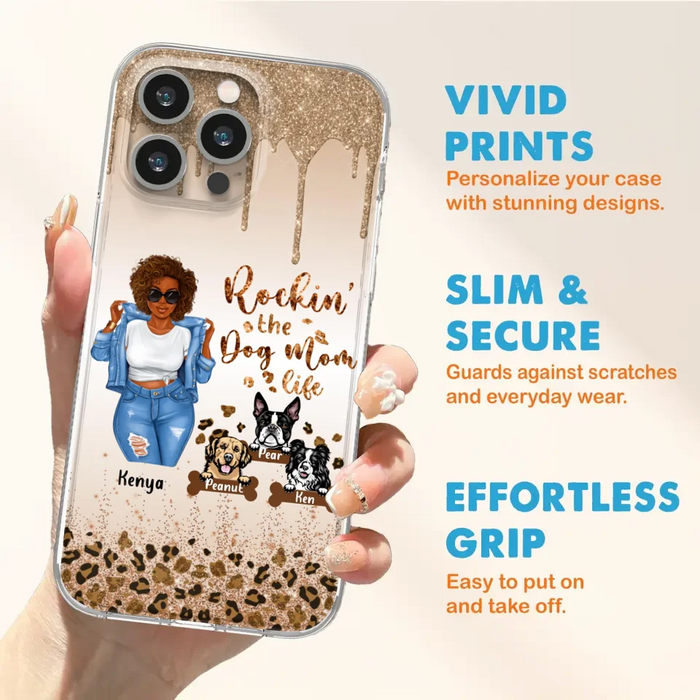 Custom Personalized Dog Mom Phone Case - Up to 3 Dogs - Rockin' The Dog mom Life