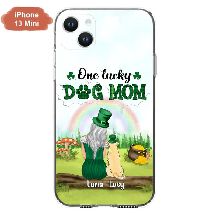 Custom Personalized Dog Mom Phone Case - Upto 4 Dogs - St. Patrick's Day Gift Idea For Dog Lover - Case For iPhone/Samsung