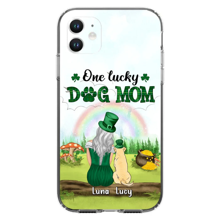 Custom Personalized Dog Mom Phone Case - Upto 4 Dogs - St. Patrick's Day Gift Idea For Dog Lover - Case For iPhone/Samsung