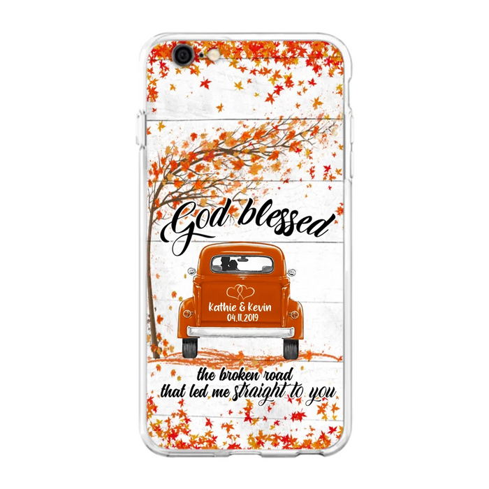 Custom Personalized Couple Phone Case - Best Gift For Couple - God Blessed The Broken Road That Led Me Straight To You - Case For Iphone And Samsung