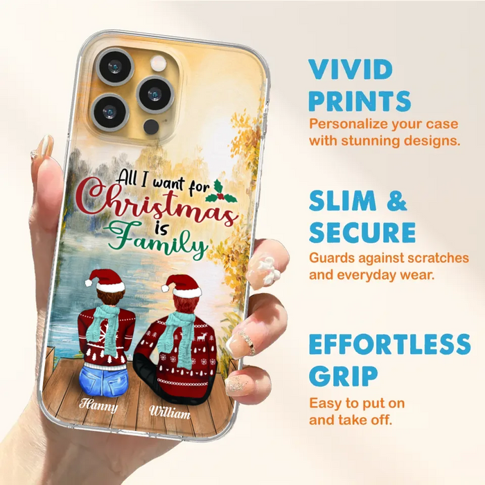 Custom Personalized Family Phone Case - Couple/ Parents With Upto 3 Kids, 3 Pets - Gift For Family - Case For iPhone And Samsung