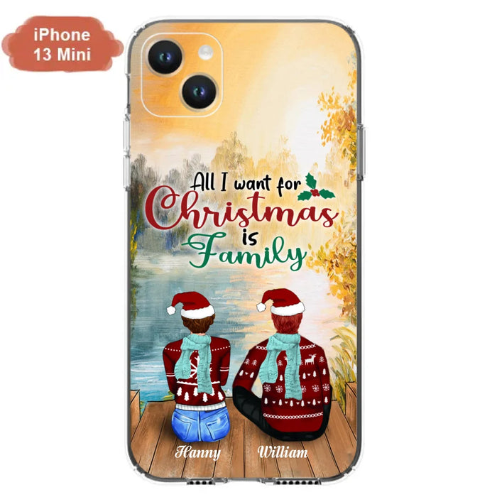 Custom Personalized Family Phone Case - Couple/ Parents With Upto 3 Kids, 3 Pets - Gift For Family - Case For iPhone And Samsung