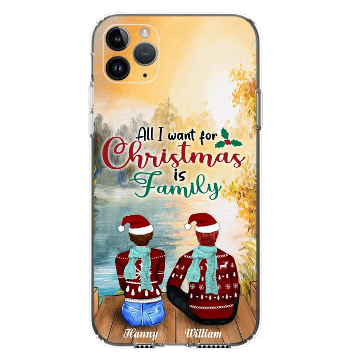 Custom Personalized Family Phone Case - Couple/ Parents With Upto 3 Kids, 3 Pets - Gift For Family - Case For iPhone And Samsung