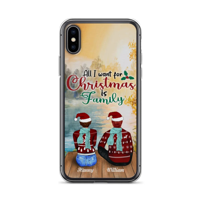 Custom Personalized Family Phone Case - Couple/ Parents With Upto 3 Kids, 3 Pets - Gift For Family - Case For iPhone And Samsung