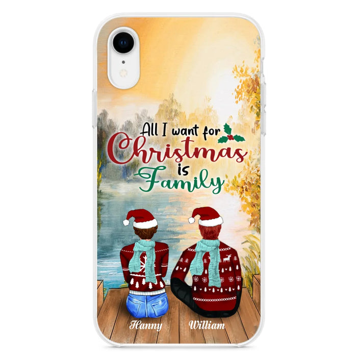 Custom Personalized Family Phone Case - Couple/ Parents With Upto 3 Kids, 3 Pets - Gift For Family - Case For iPhone And Samsung