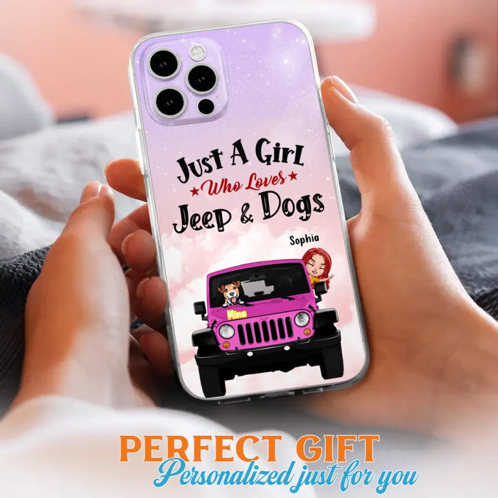 Custom Personalized Dog Mom & Off-road Phone Case- Up to 5 Dogs - Best Gift For Dog Lovers/Mother's Day - Just A Girl - Cases For iPhone And Samsung