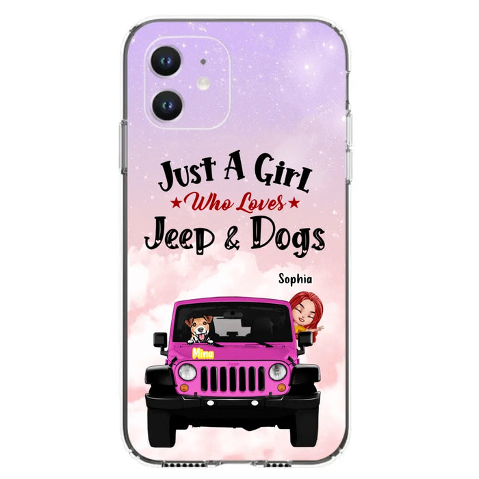 Custom Personalized Dog Mom & Off-road Phone Case- Up to 5 Dogs - Best Gift For Dog Lovers/Mother's Day - Just A Girl - Cases For iPhone And Samsung