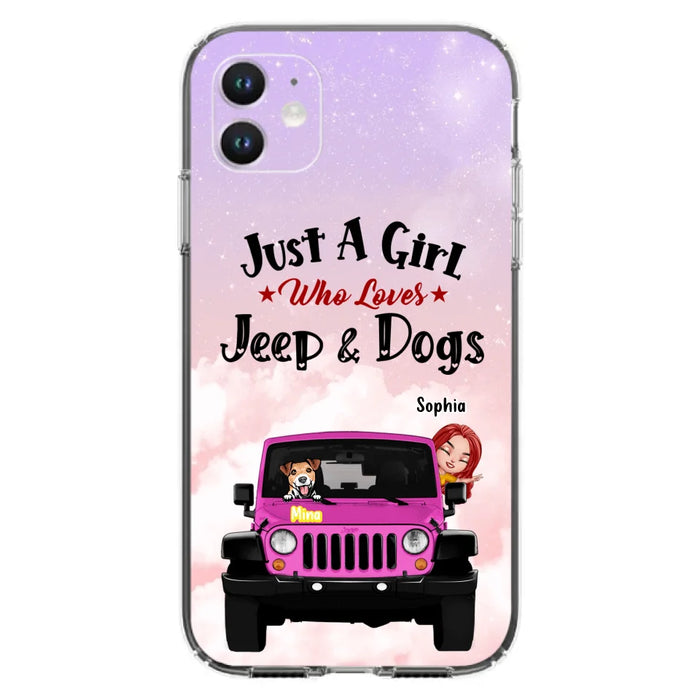 Custom Personalized Dog Mom & Off-road Phone Case- Up to 5 Dogs - Best Gift For Dog Lovers/Mother's Day - Just A Girl - Cases For iPhone And Samsung