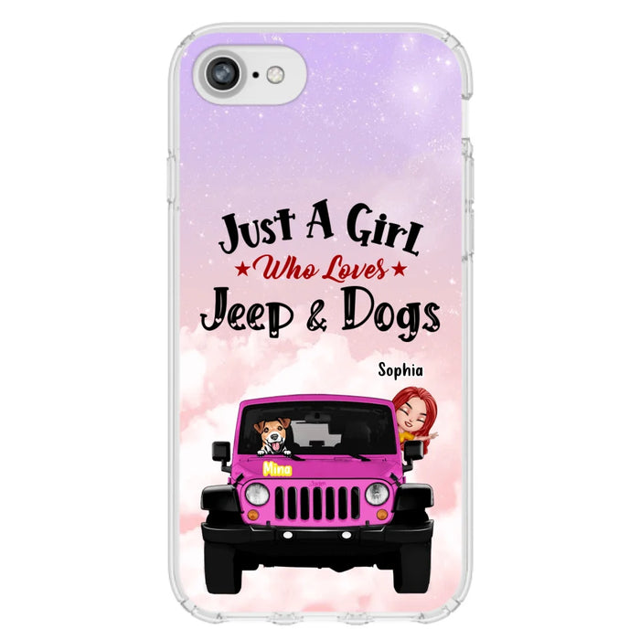 Custom Personalized Dog Mom & Off-road Phone Case- Up to 5 Dogs - Best Gift For Dog Lovers/Mother's Day - Just A Girl - Cases For iPhone And Samsung