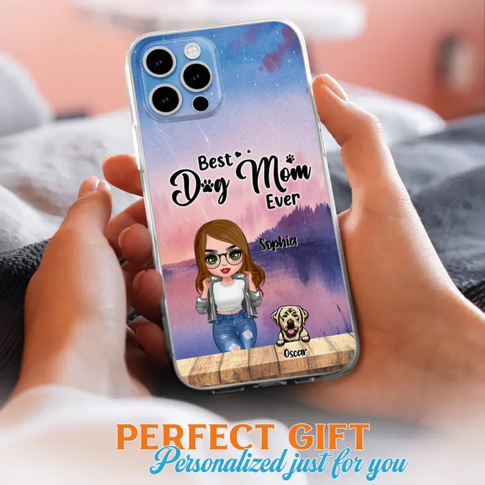 Personalized Dog Mom Chibi Front Phone Case - Gifts For Dog Lover With Up to 4 Dogs - Best Dog Mom Ever - Case For iPhone And Samsung