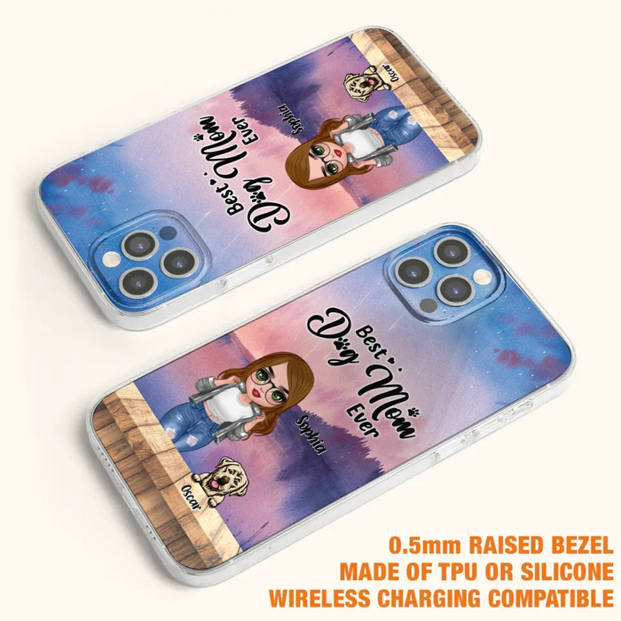 Personalized Dog Mom Chibi Front Phone Case - Gifts For Dog Lover With Up to 4 Dogs - Best Dog Mom Ever - Case For iPhone And Samsung