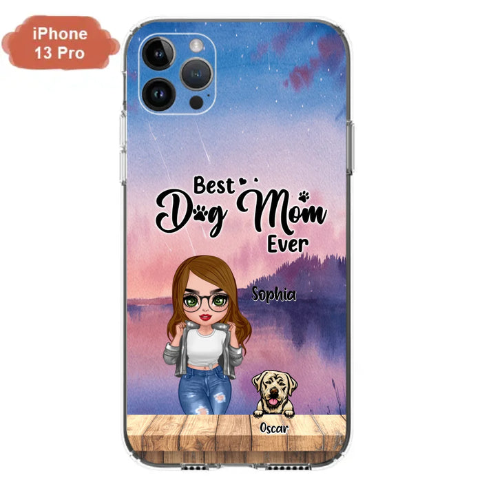 Personalized Dog Mom Chibi Front Phone Case - Gifts For Dog Lover With Up to 4 Dogs - Best Dog Mom Ever - Case For iPhone And Samsung