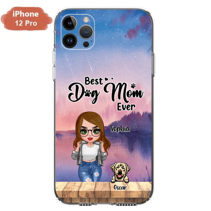 Personalized Dog Mom Chibi Front Phone Case - Gifts For Dog Lover With Up to 4 Dogs - Best Dog Mom Ever - Case For iPhone And Samsung