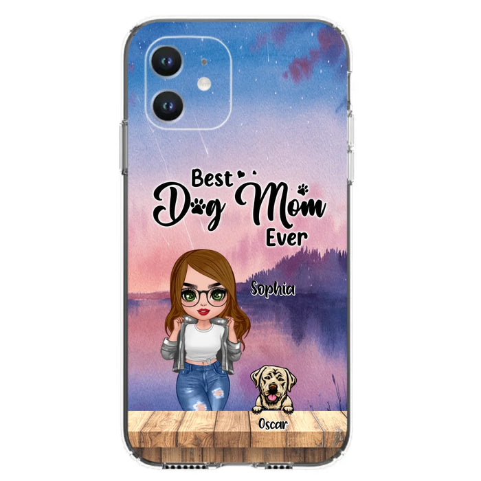 Personalized Dog Mom Chibi Front Phone Case - Gifts For Dog Lover With Up to 4 Dogs - Best Dog Mom Ever - Case For iPhone And Samsung