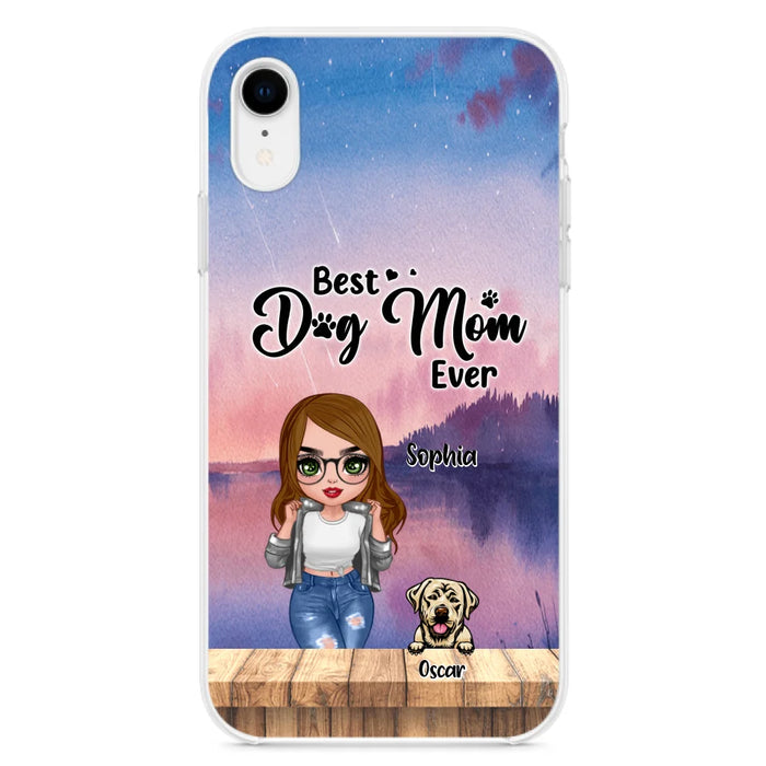 Personalized Dog Mom Chibi Front Phone Case - Gifts For Dog Lover With Up to 4 Dogs - Best Dog Mom Ever - Case For iPhone And Samsung