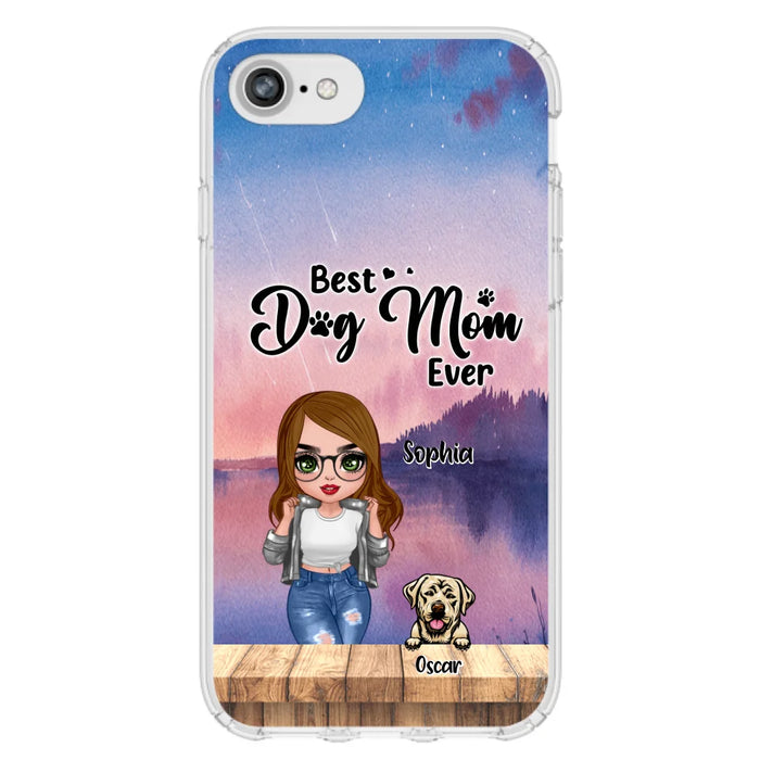 Personalized Dog Mom Chibi Front Phone Case - Gifts For Dog Lover With Up to 4 Dogs - Best Dog Mom Ever - Case For iPhone And Samsung