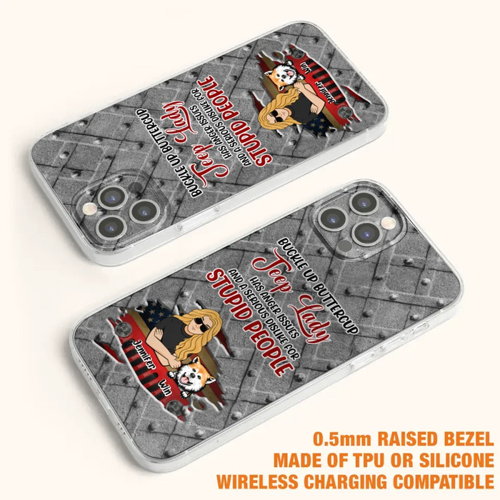 Custom Personalized Off-road Dog Lady Phone Case - Up to 4 Dogs - Gift Idea For Dogs Lover - Off-road Lady Has Anger Issues And A Serious Dislike - Case For iPhone And Samsung