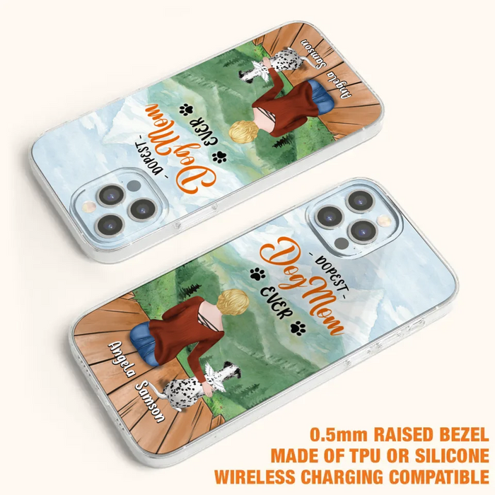 Custom Personalized Dog Mom Phone Case - Upto 5 Dogs - Gift Idea For Dog Lovers  - Dopest Dog Mom Ever - Case For iPhone/Samsung