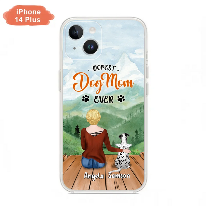 Custom Personalized Dog Mom Phone Case - Upto 5 Dogs - Gift Idea For Dog Lovers  - Dopest Dog Mom Ever - Case For iPhone/Samsung