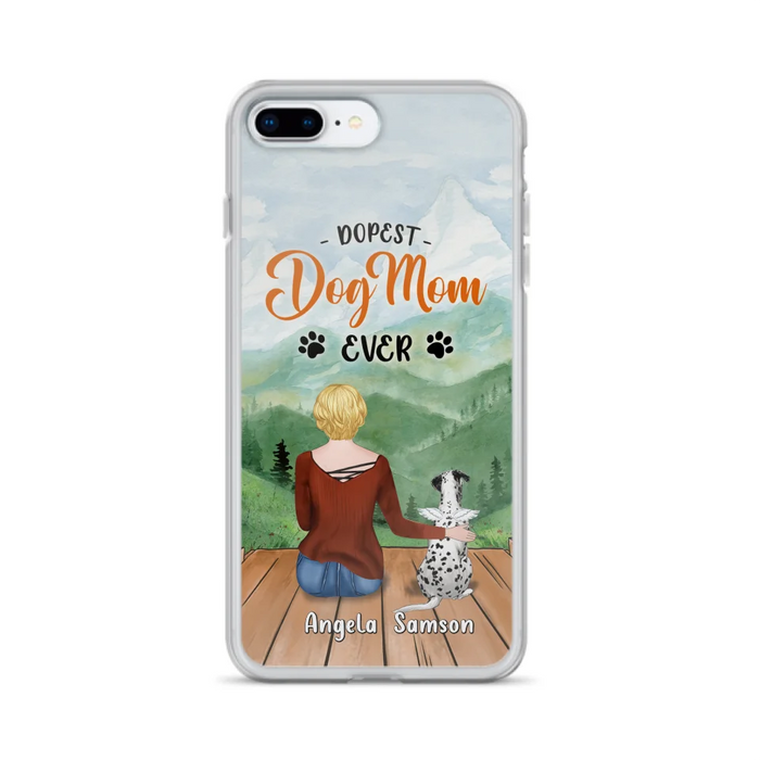 Custom Personalized Dog Mom Phone Case - Upto 5 Dogs - Gift Idea For Dog Lovers  - Dopest Dog Mom Ever - Case For iPhone/Samsung