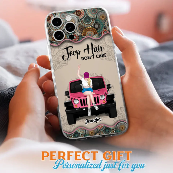 Custom Personalized Off-road Girl Phone Case - Upto 4 Dogs - Gift Idea For Dog/Off-road Lovers - Case for iPhone/Samsung