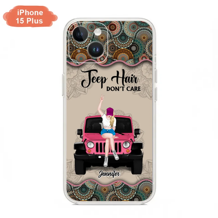 Custom Personalized Off-road Girl Phone Case - Upto 4 Dogs - Gift Idea For Dog/Off-road Lovers - Case for iPhone/Samsung