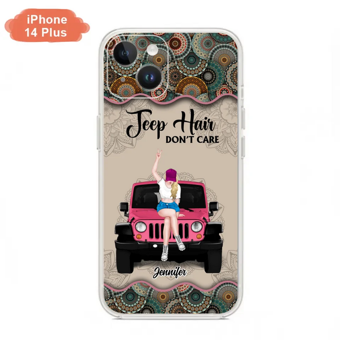 Custom Personalized Off-road Girl Phone Case - Upto 4 Dogs - Gift Idea For Dog/Off-road Lovers - Case for iPhone/Samsung