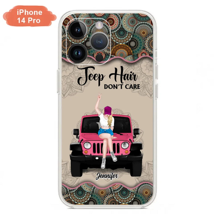 Custom Personalized Off-road Girl Phone Case - Upto 4 Dogs - Gift Idea For Dog/Off-road Lovers - Case for iPhone/Samsung