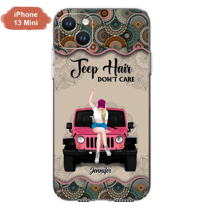 Custom Personalized Off-road Girl Phone Case - Upto 4 Dogs - Gift Idea For Dog/Off-road Lovers - Case for iPhone/Samsung