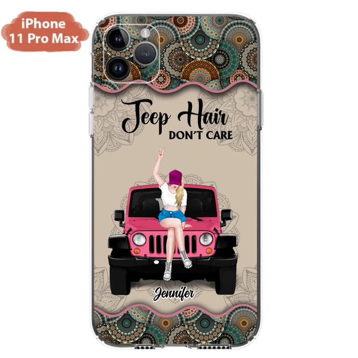 Custom Personalized Off-road Girl Phone Case - Upto 4 Dogs - Gift Idea For Dog/Off-road Lovers - Case for iPhone/Samsung