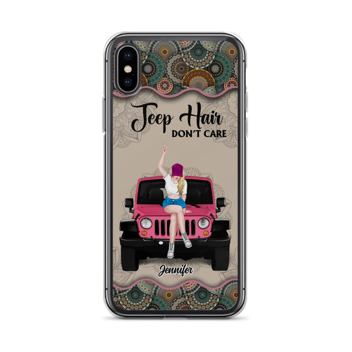 Custom Personalized Off-road Girl Phone Case - Upto 4 Dogs - Gift Idea For Dog/Off-road Lovers - Case for iPhone/Samsung