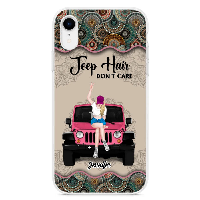 Custom Personalized Off-road Girl Phone Case - Upto 4 Dogs - Gift Idea For Dog/Off-road Lovers - Case for iPhone/Samsung