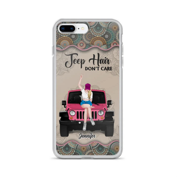 Custom Personalized Off-road Girl Phone Case - Upto 4 Dogs - Gift Idea For Dog/Off-road Lovers - Case for iPhone/Samsung