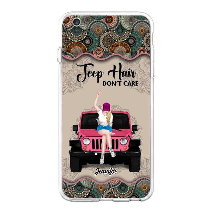 Custom Personalized Off-road Girl Phone Case - Upto 4 Dogs - Gift Idea For Dog/Off-road Lovers - Case for iPhone/Samsung