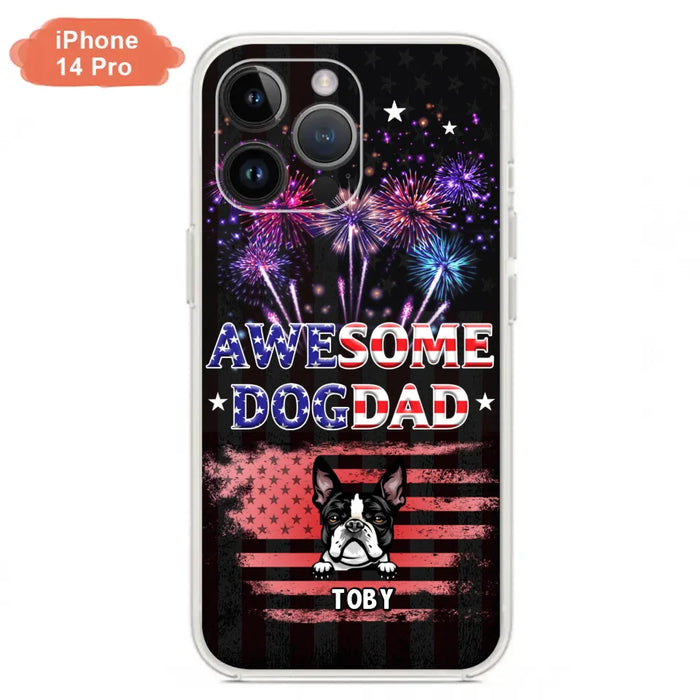 Custom Personalized Dog Dad Phone Case - Gift Idea For Father's Day/Dog Lovers - Up To 6 Dogs - Awesome Dog Dad - Cases For Iphone And Samsung