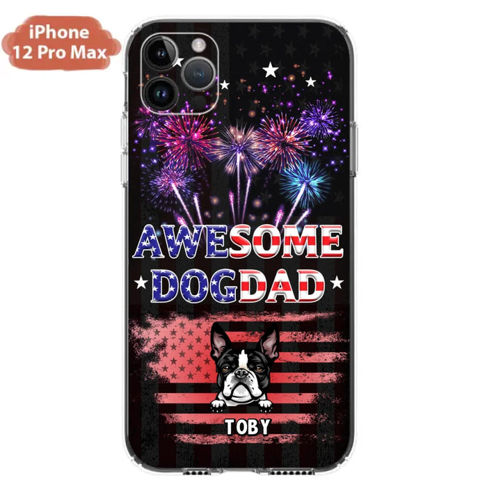 Custom Personalized Dog Dad Phone Case - Gift Idea For Father's Day/Dog Lovers - Up To 6 Dogs - Awesome Dog Dad - Cases For Iphone And Samsung